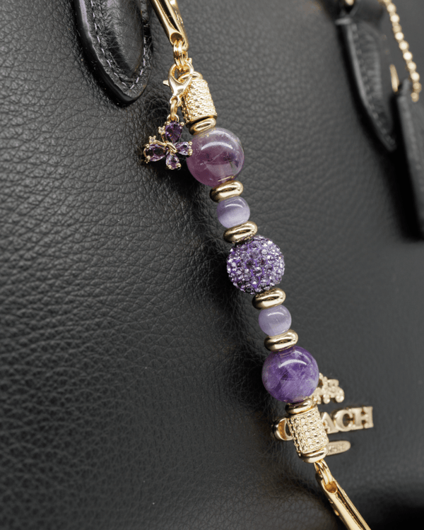 Genuine Amethyst & cat's eye beads