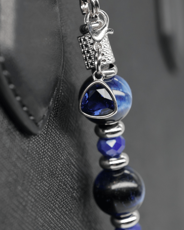 Platinum plated faceted glass charm