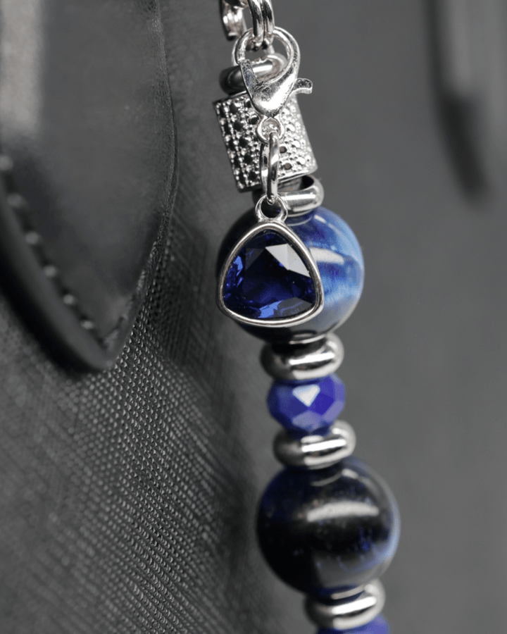Platinum plated faceted glass charm