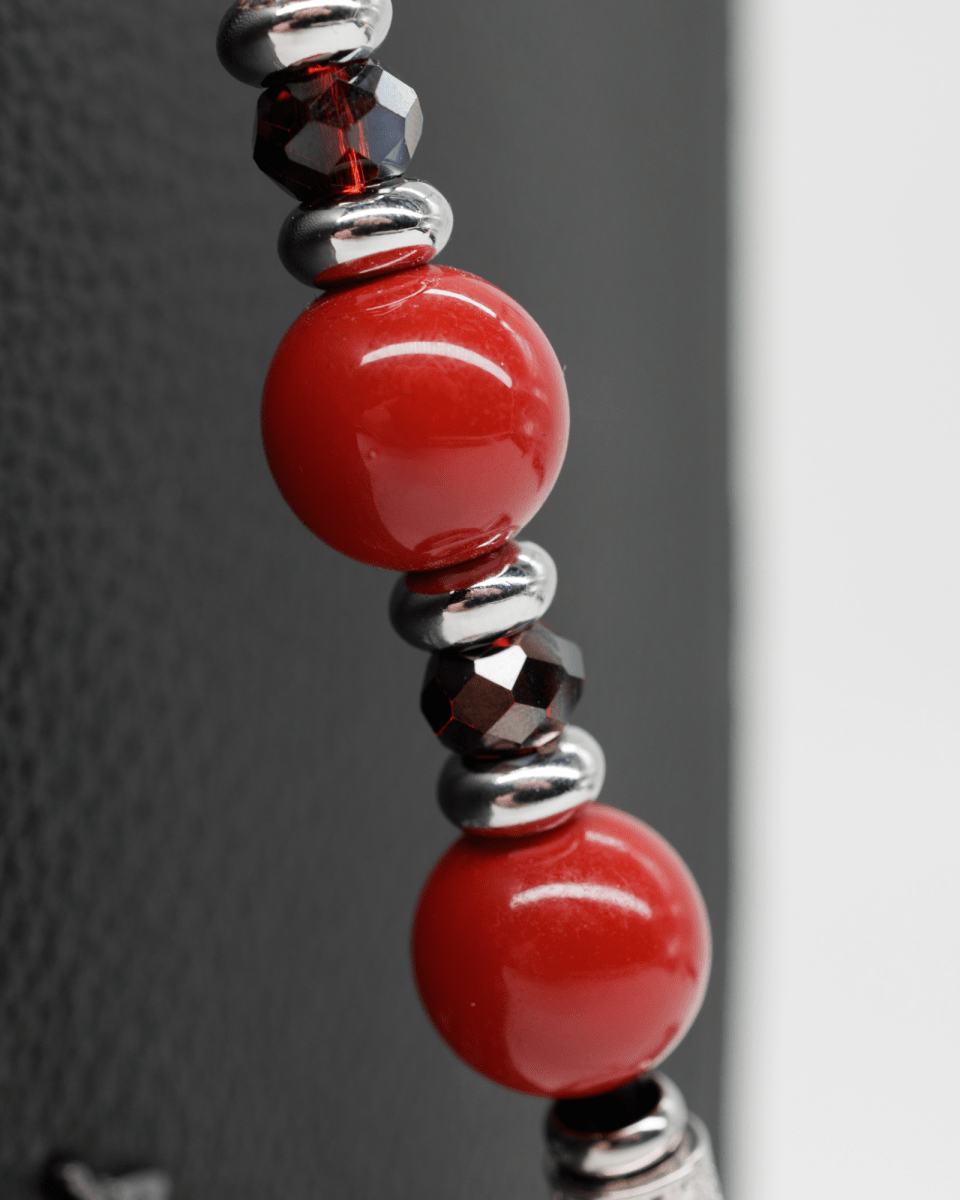 Faceted and venetian red glass