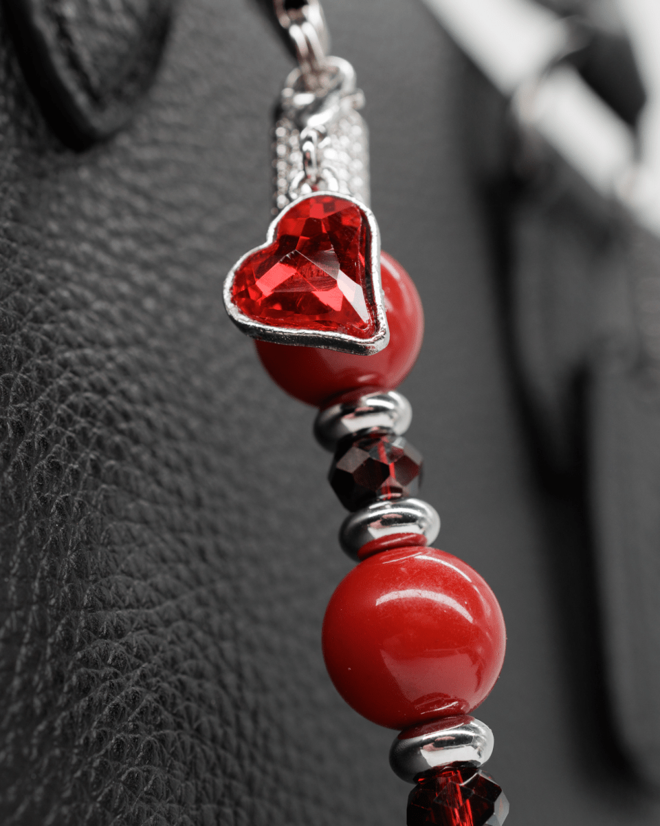 Red glass heart charm
