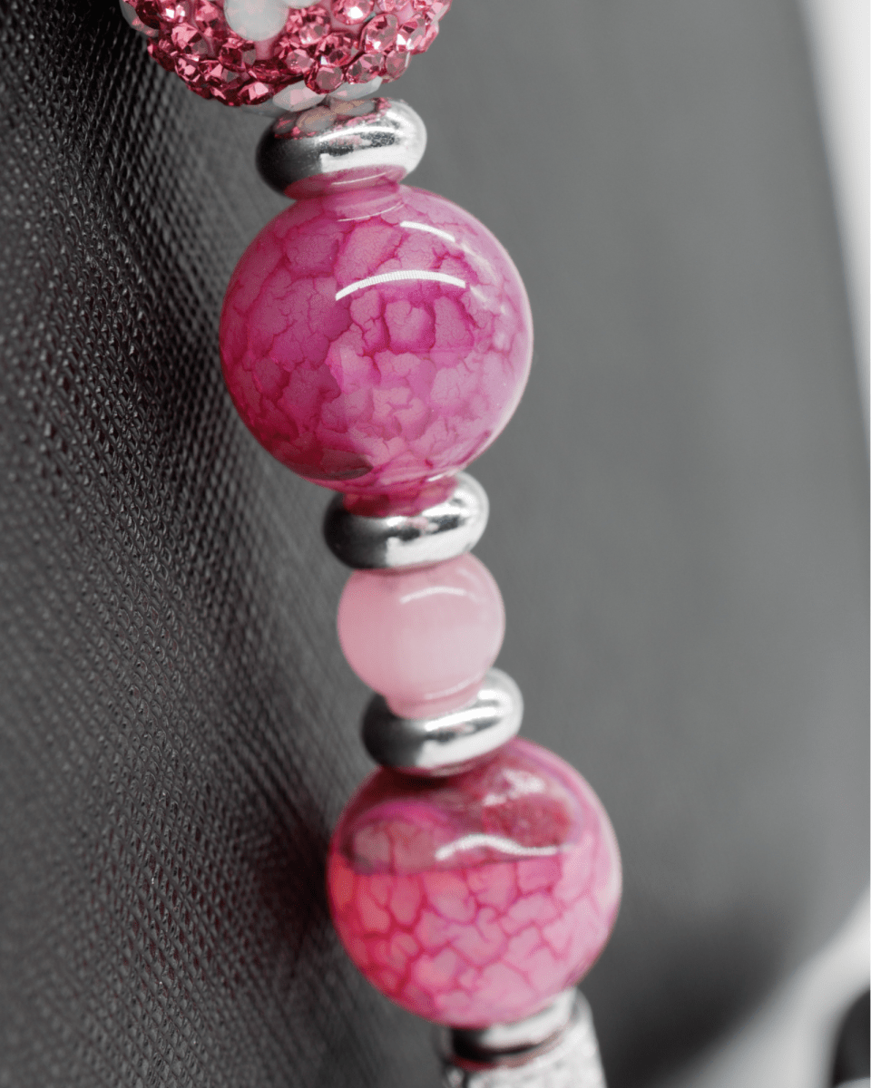 Genuine fuchsia dragonvein agate & cat's eye gemstones