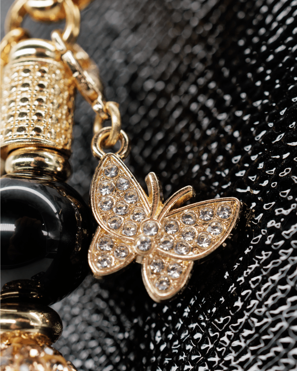 18Kt Gold plated rhinestone butterfly
