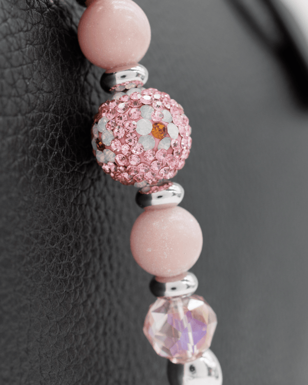 Austrian crystals & Genuine pink opal