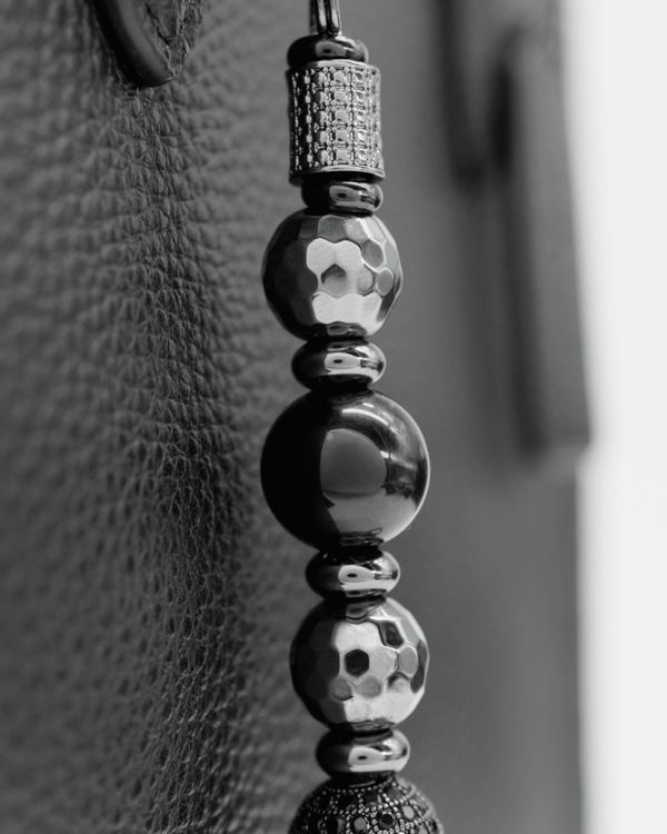Black obsidian & hematite