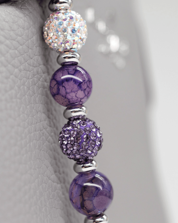Purple dragon vein agate & Austrian crystals