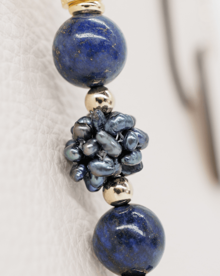 Genuine black pearl handwoven center bead