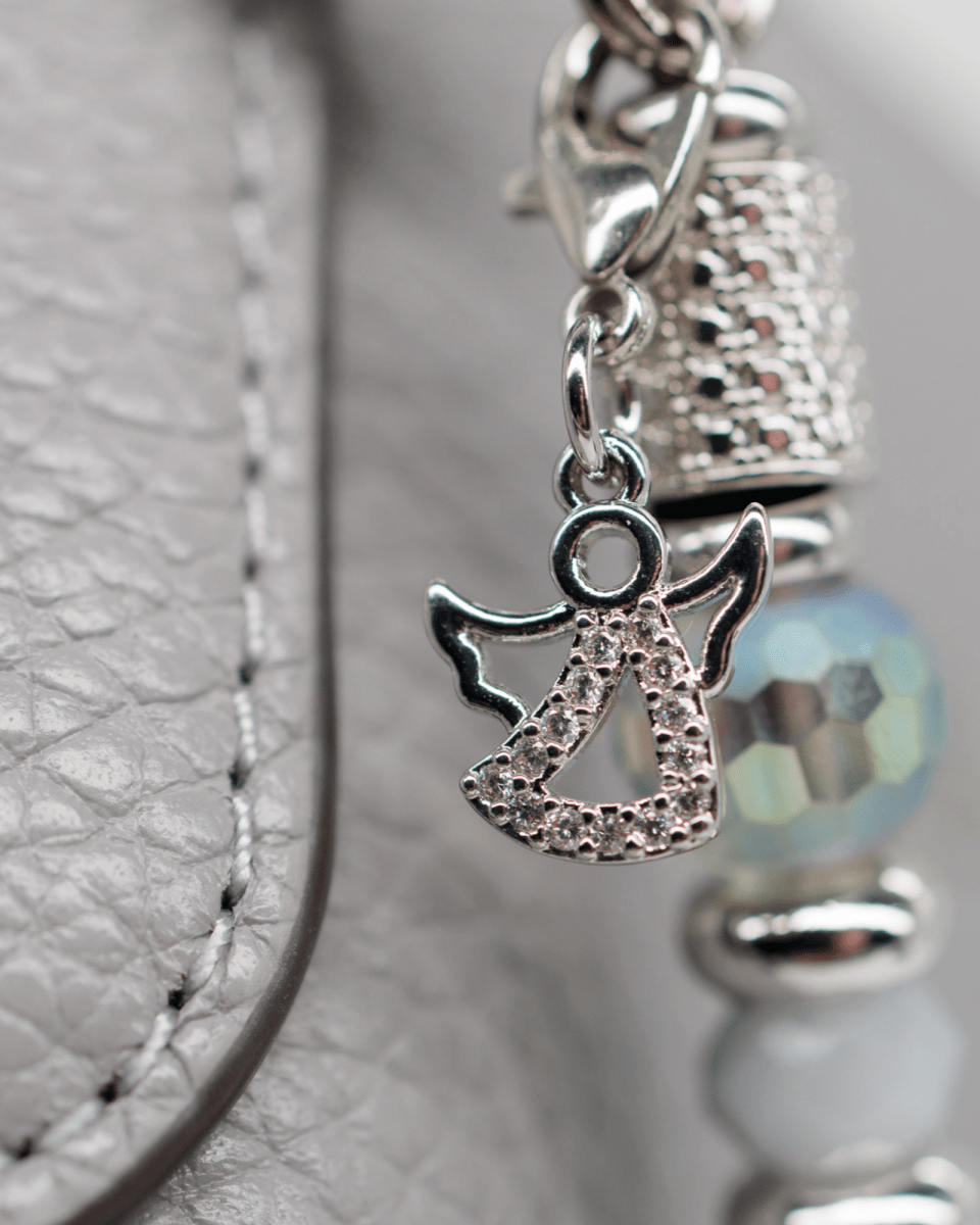 Micro-pavé platinum-plated angel charm