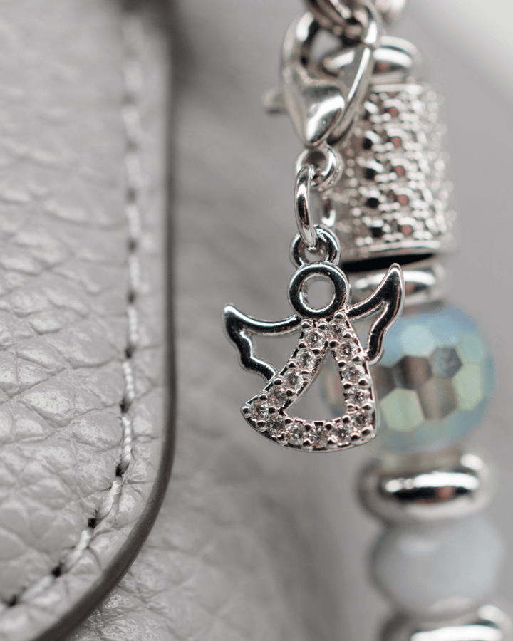 Micro-pavé platinum-plated angel charm
