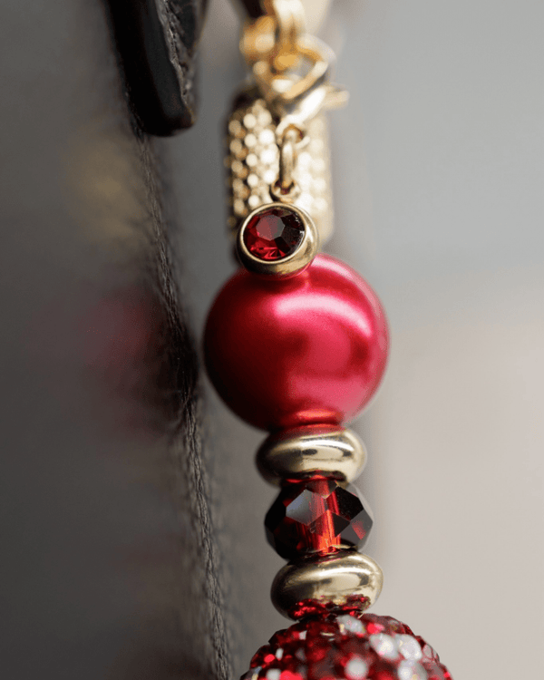 18KT Gold plated garnet glass charm