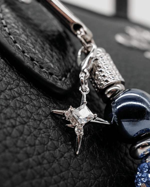 Platinum plated cubic zirconia star charm