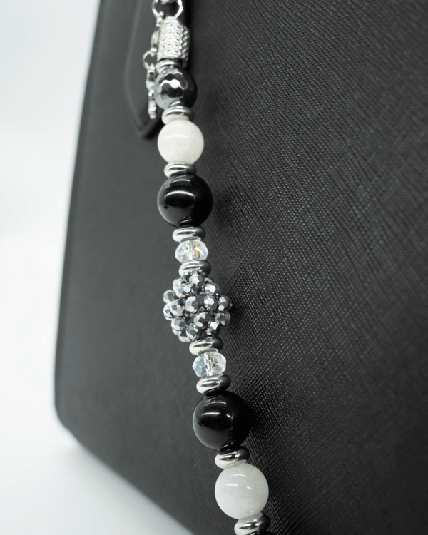 Genuine Black Hematite Gemstone & White Moonstone