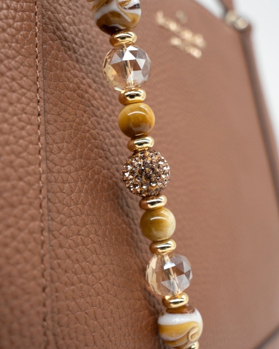 Austrian Crystal Centerbead & Carmel coloured Tiger Eye