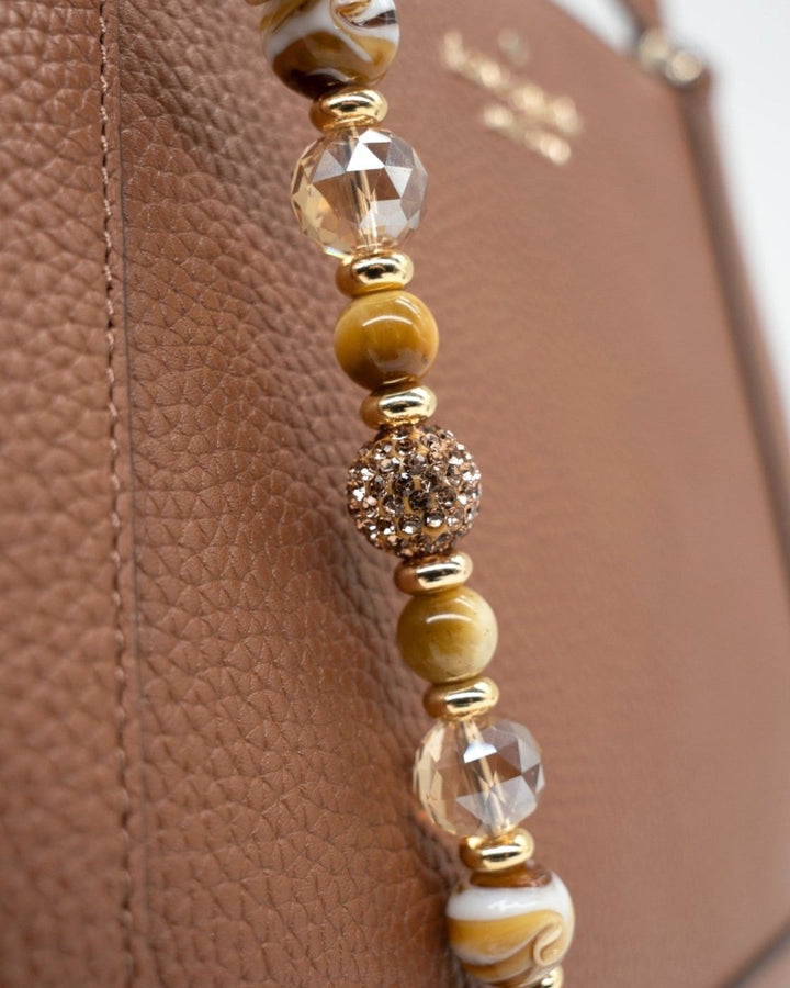 Austrian Crystal Centerbead & Carmel coloured Tiger Eye