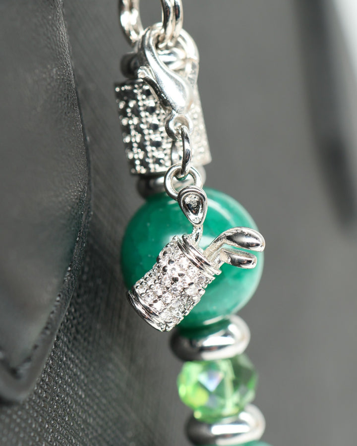 Micro pavé rhinestone golf bag charm