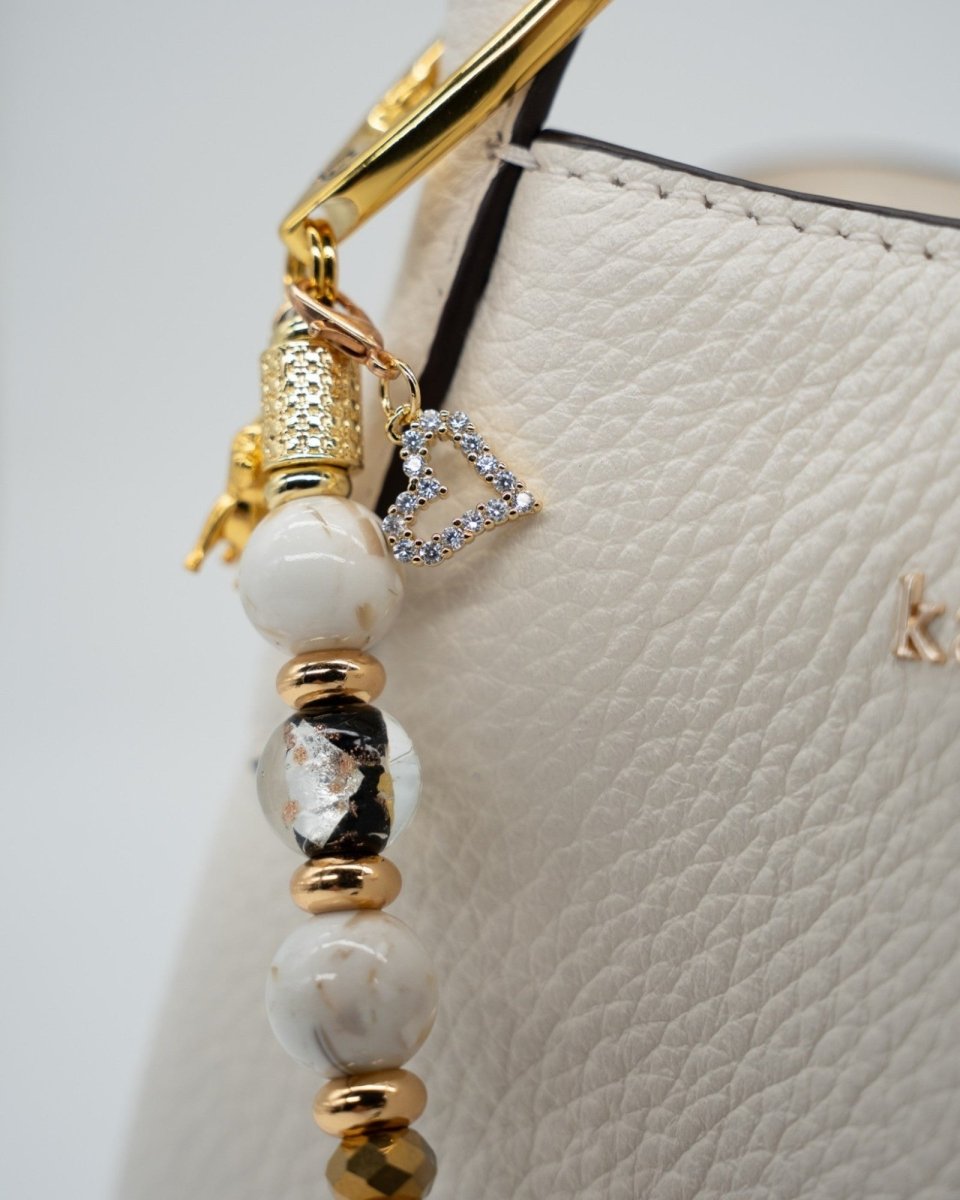 Gold-Plated Pavé Rhinestone Heart Charm