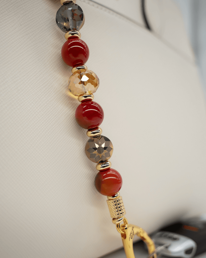 Red Agate & Faceted Glass