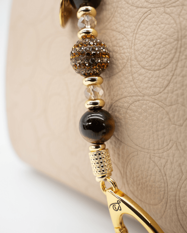 Genuine Tiger Eye Gems & Austrian Crystal Centerbead