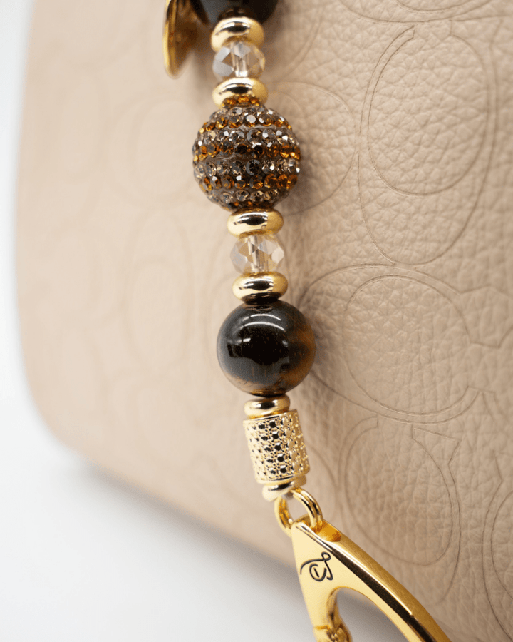 Genuine Tiger Eye Gems & Austrian Crystal Centerbead