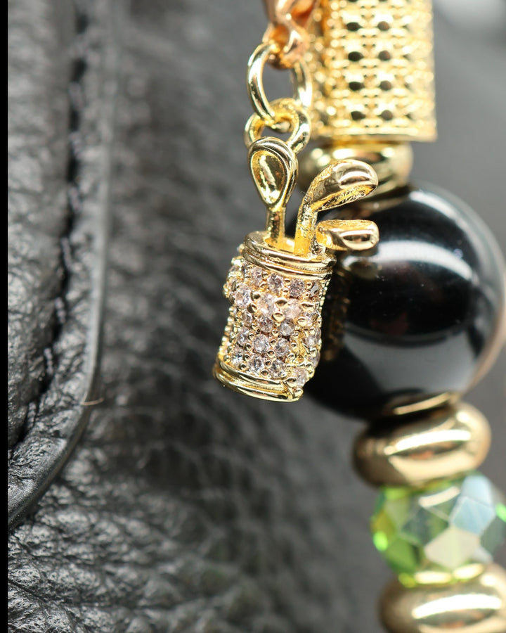 Micro pavé rhinestone golf bag charm