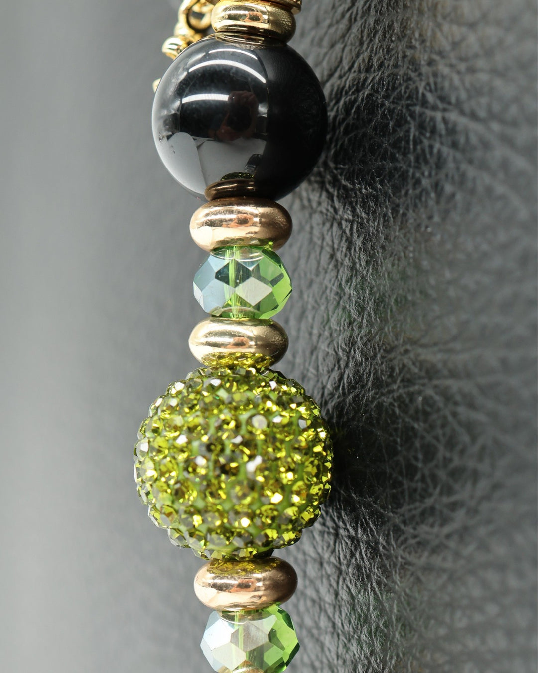 Black obsidian & faceted glass