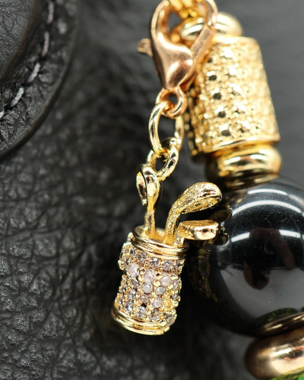 Micro pavé rhinestone golf bag charm