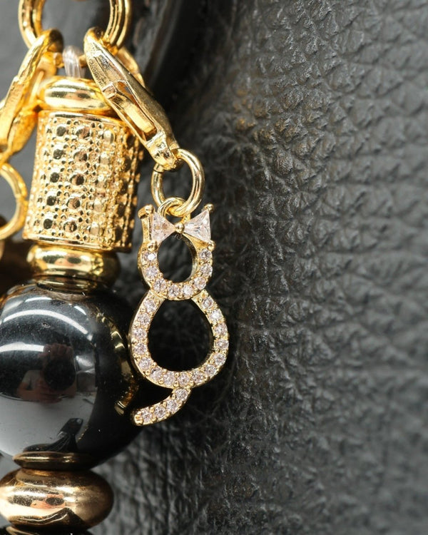 18kt Gold Plated Micro Pave Cat Charm