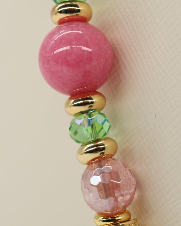 Violet red dyed Malaysian jade beads
