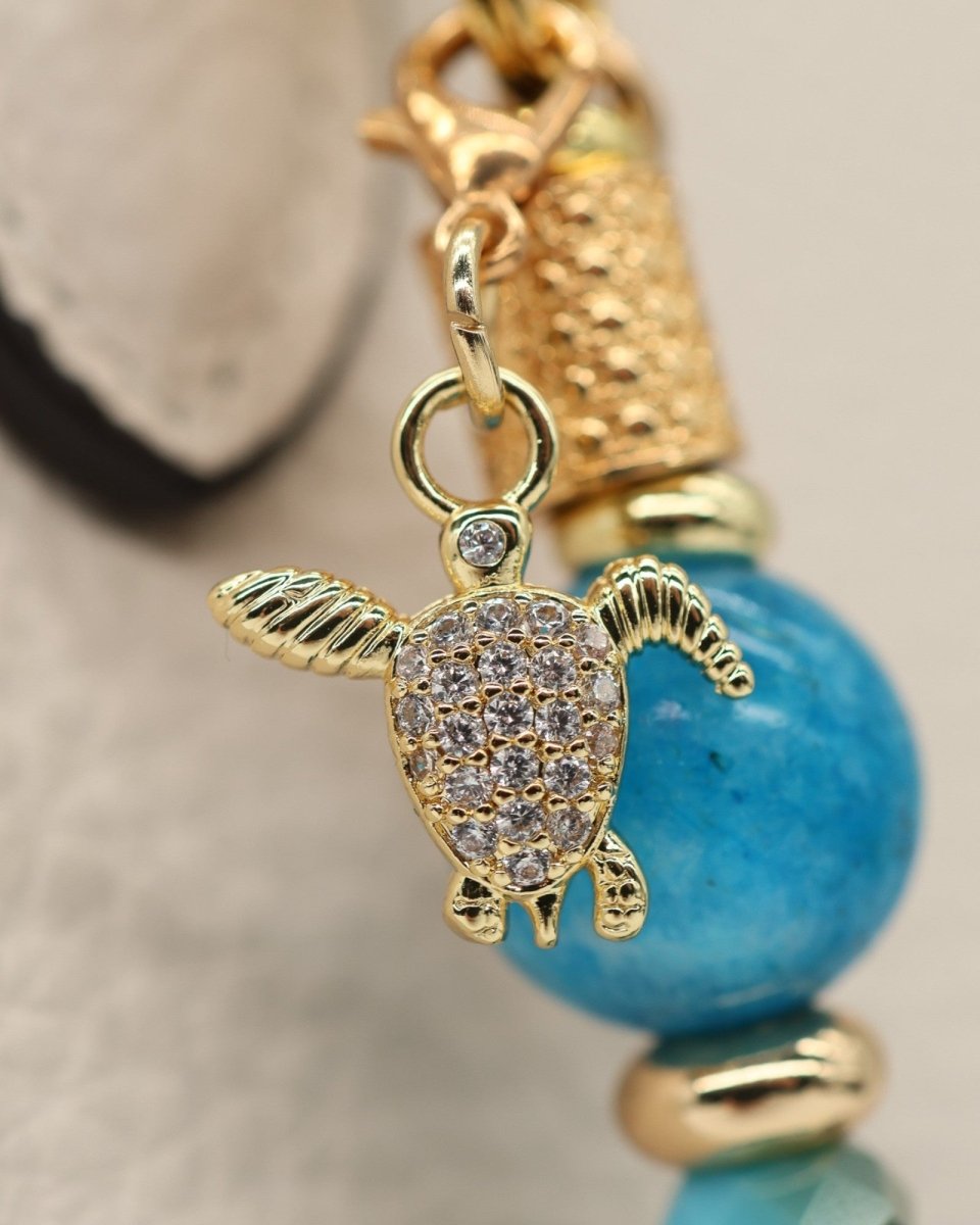 18KT Gold plated Micro pave sea turtle charm