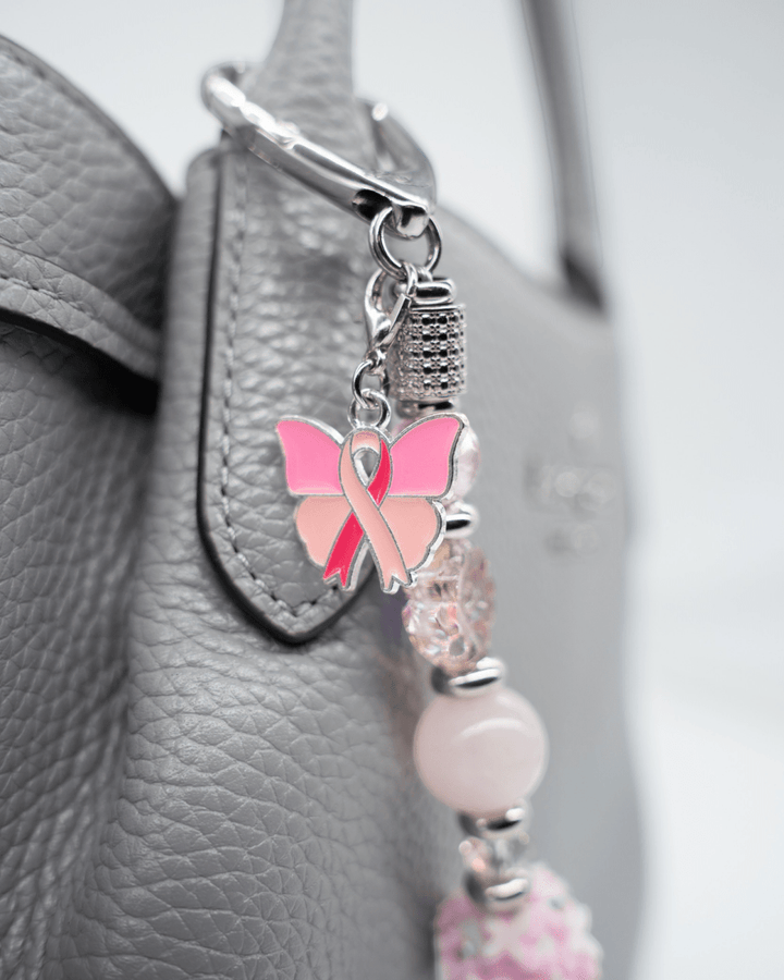 Platinum Plated Enamel Butterfly & Ribbon Charm