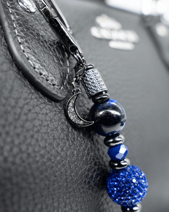 Gunmetal-Plated Micro Pavé Rhinestone Moon Charm