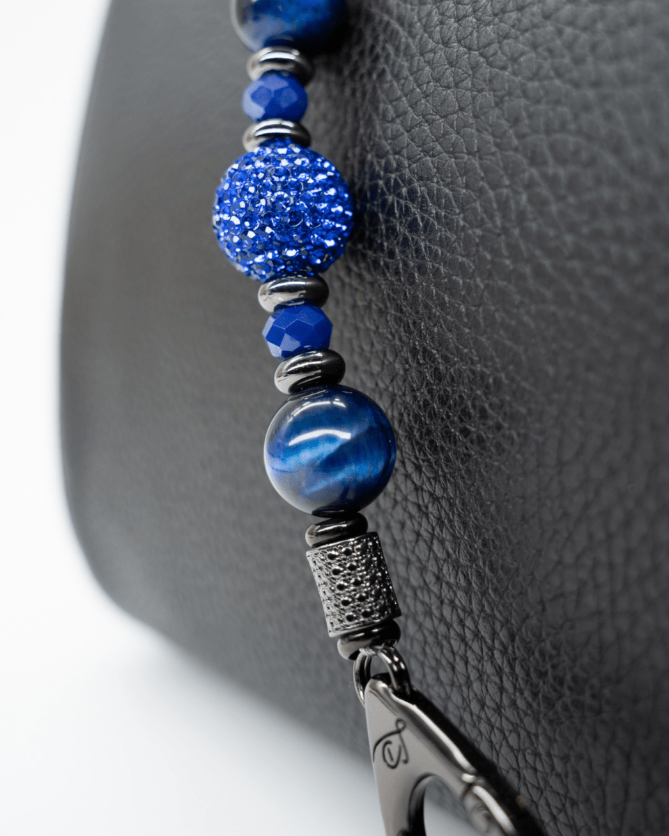 Genuine Tiger Eye Gemstones & Brilliant Blue Austrian Crystals