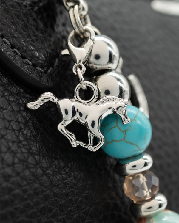 Platinum-plated horse charm