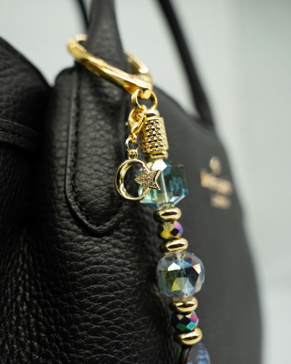 Micro pave star and moon charm