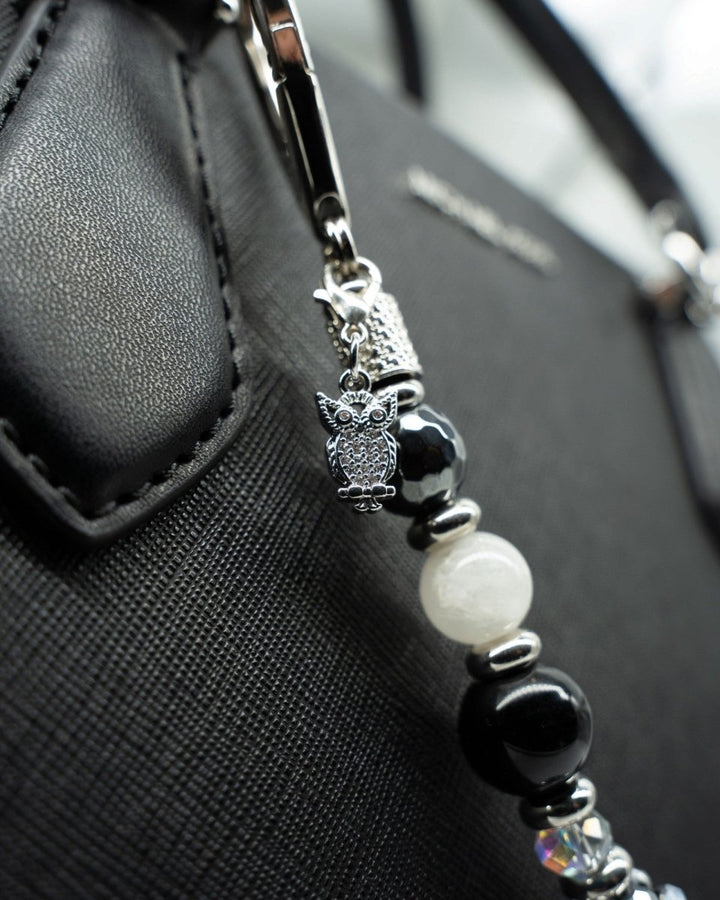 Platinum-Plated Micro Pavé Rhinestone Owl Charm