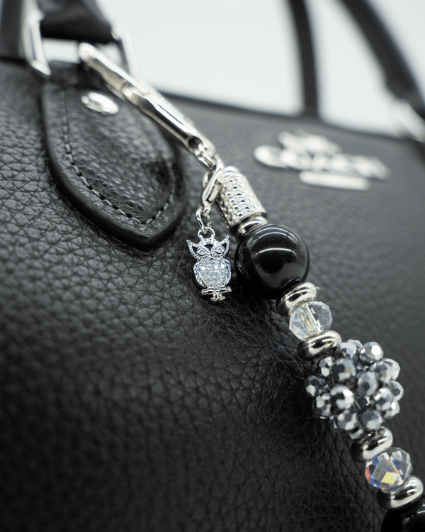Platinum-Plated Micro Pavé Rhinestone Owl Charm