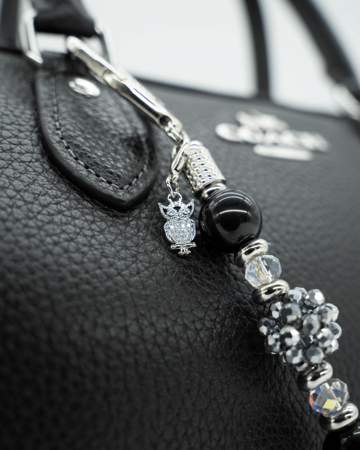 Platinum-Plated Micro Pavé Rhinestone Owl Charm