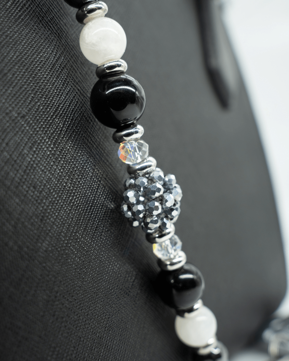Electroplated Slate Grey Woven Glass Centerpiece