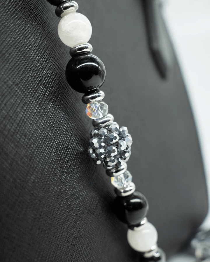 Electroplated Slate Grey Woven Glass Centerpiece