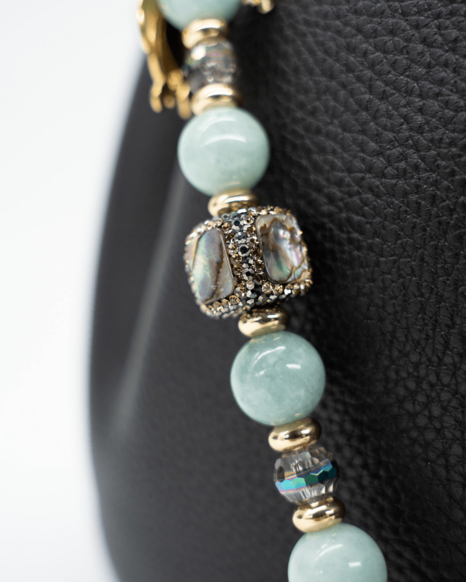 Handcrafted Square Paua Shell, Hematite & Austrian Crystal Center Bead