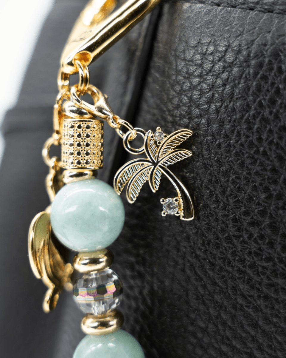 Micro Pavé Rhinestone 18KT Gold-Plated Palm Tree Charm