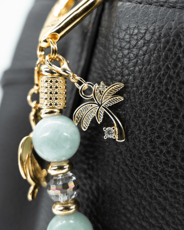 Micro Pavé Rhinestone 18KT Gold-Plated Palm Tree Charm