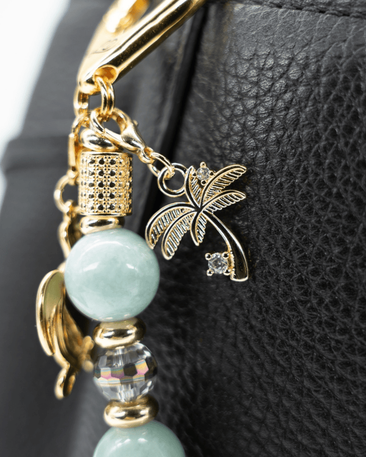 Micro Pavé Rhinestone 18KT Gold-Plated Palm Tree Charm