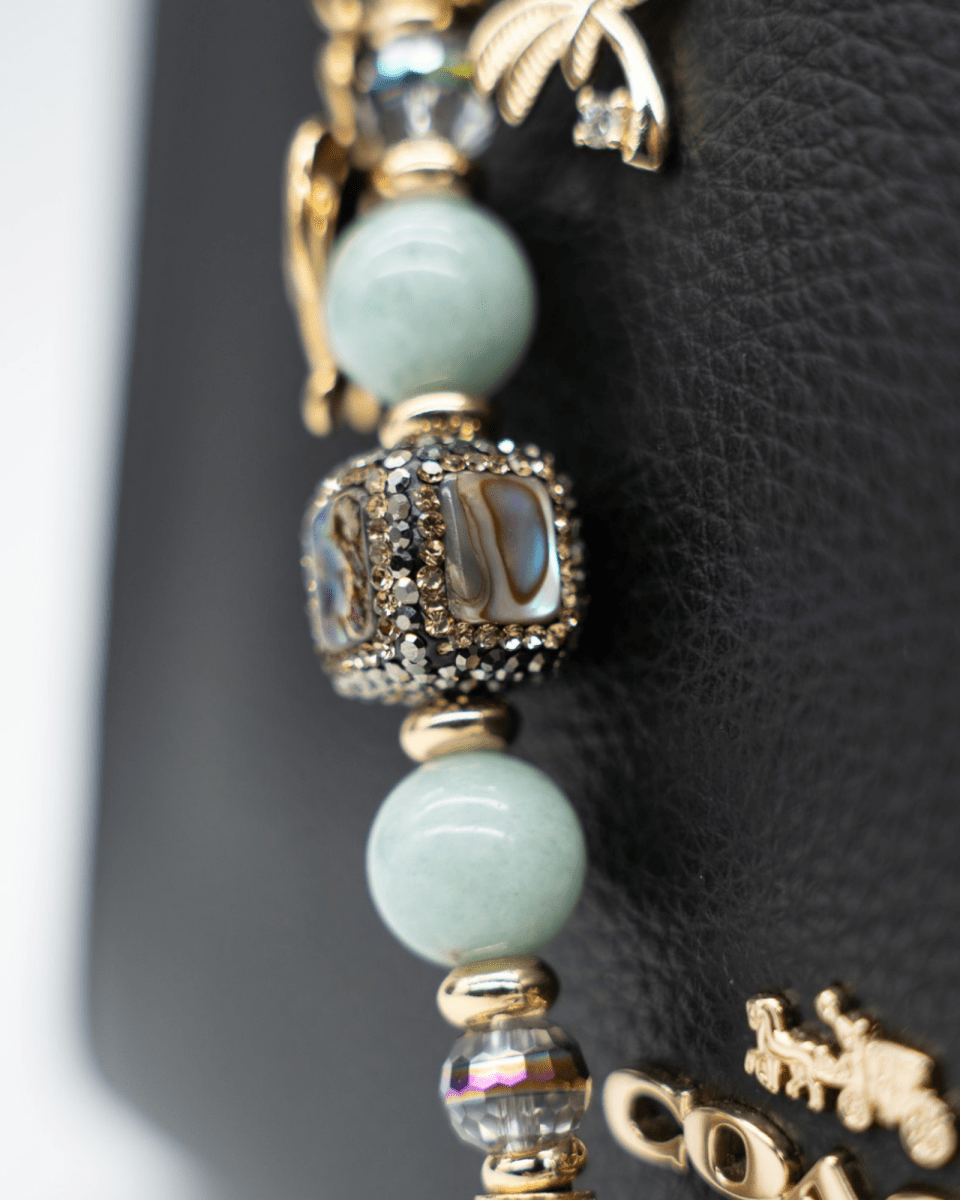 Handcrafted Square Paua Shell, Hematite & Austrian Crystal Center Bead