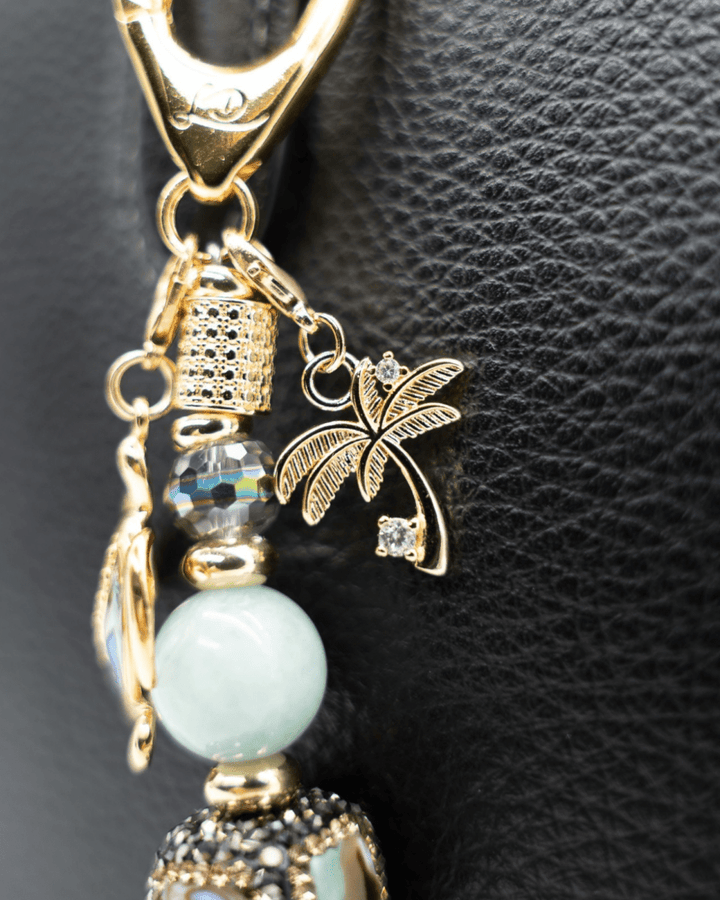 Micro Pavé Rhinestone 18KT Gold-Plated Palm Tree Charm