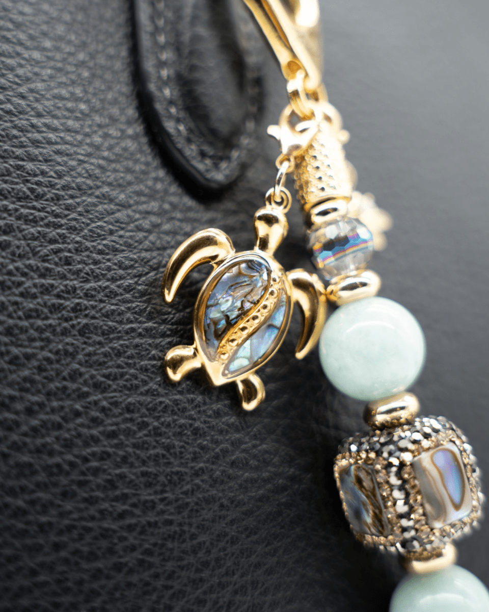 18KT Gold-Plated Paua Shell Turtle Charm