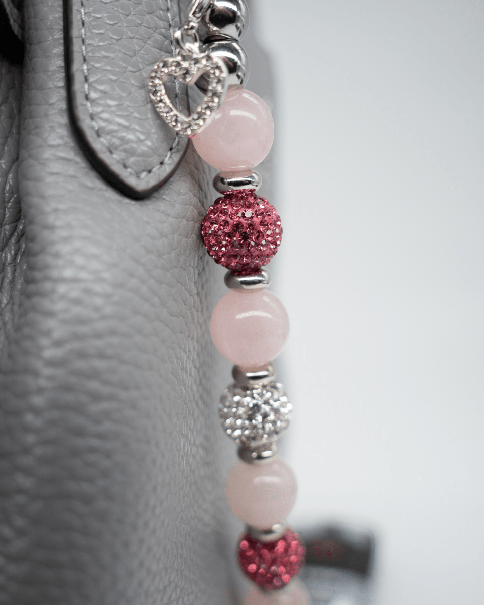 Genuine Rose Quartz and Austrian Crystals