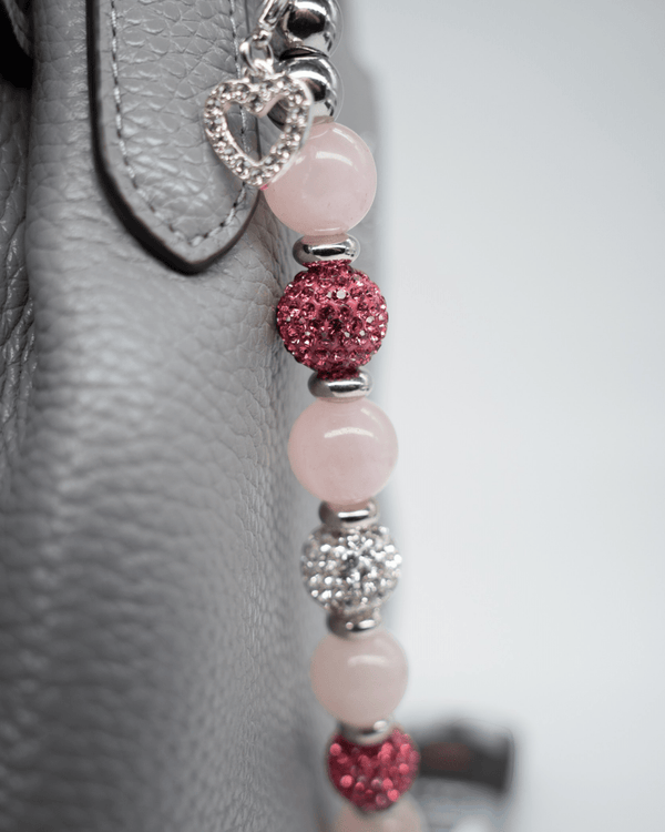 Genuine Rose Quartz and Austrian Crystals