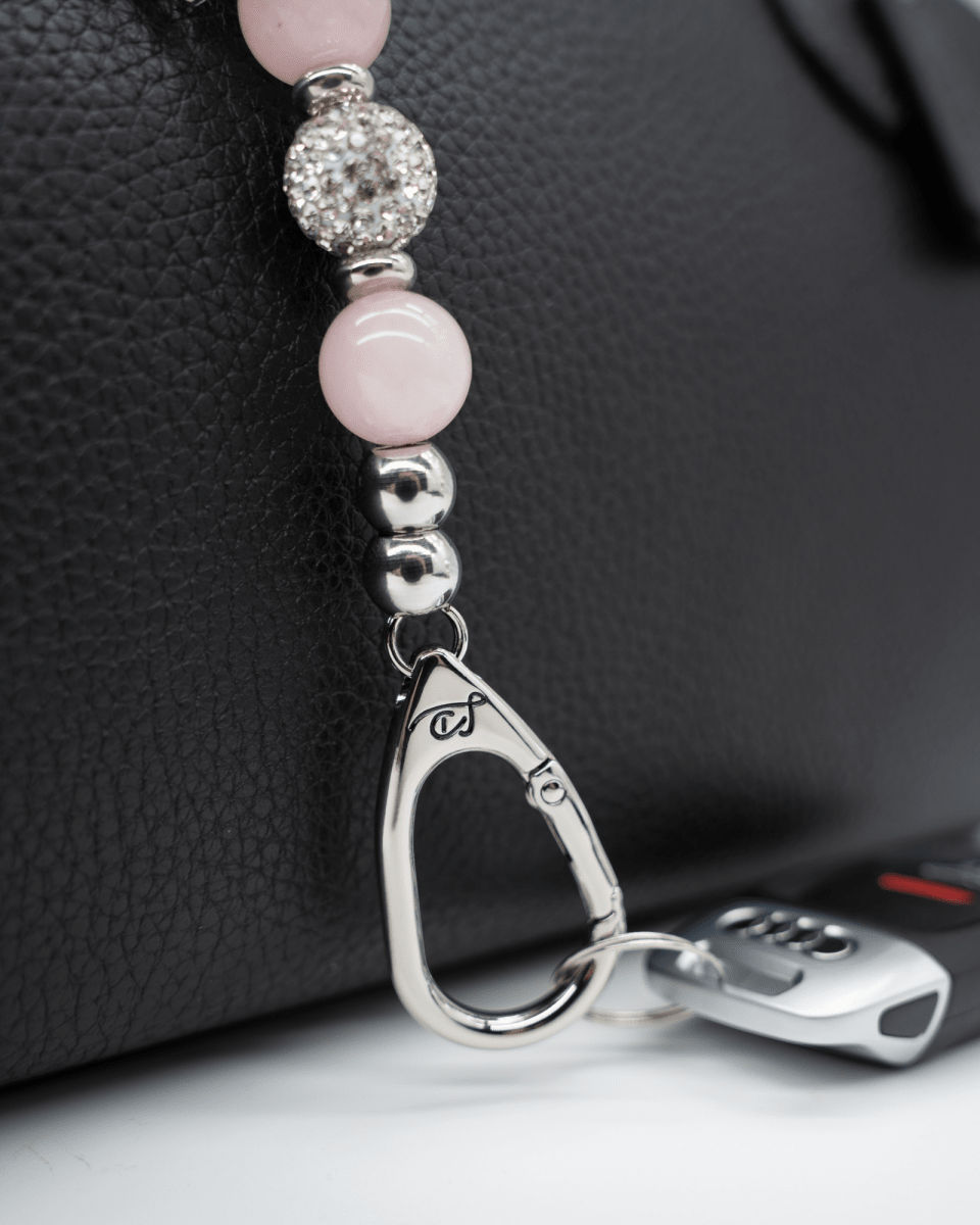 Genuine Rose Quartz and Austrian Crystals