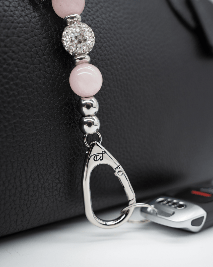 Genuine Rose Quartz and Austrian Crystals